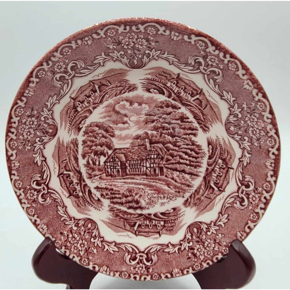 Vtg Grindley Red Staffordshire England Cups & Saucers. Set of 4. English Country - Picture 5 of 13